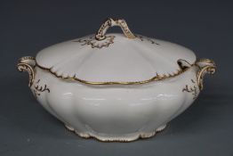 A 19thC twin handled tureen and cover marked Maple and Son to base and a pair of 19thC lidded