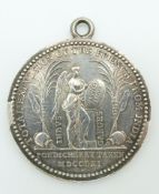 Pondicherry Taken: AR medallion 1761 by Thomas Pingo. Obverse bust of George III right within