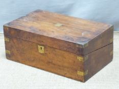 Victorian mahogany brass bound writing slope, W40cm
