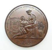 Victorian bronze medal for Carolus Linnaeus (Carl Liinnaest, 1707-1778) Swiss botanist, zoologist