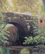 David Haines oil on canvas signed and dated 2019, Old Canal Bridge at Stroud, 59 x 69cm