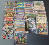 Fifty-seven Marvel horror comics comprising Scarecrow 26, Ghost Rider 3, 4, 9 and 14, The