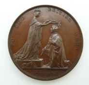 Victorian bronze Military General Service Medal dated 1848, possibly a prototype / specimen, 36.2mm