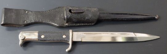 German KS98 pattern bayonet with Marquardt & Eber to ricasso, 20cm fullered blade, scabbard and