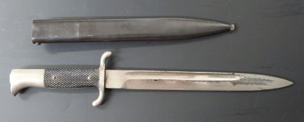 German Fireman's long pattern dress bayonet with blank pommel, S shaped quillon and 25cm fullered