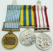Copy medals including Royal Navy Korea Medal named to 847624 AB P Vickery, RN together with his