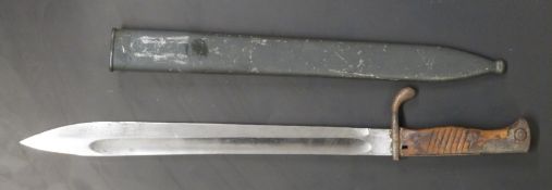 German 1898/05 pattern bayonet later type with muzzle ring trimmed and flashguard, some clear