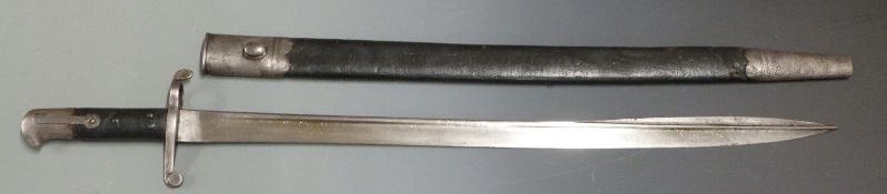 British Volunteers 1858 pattern Lancaster sword/bayonet with steel pommel and crossguard, 61cm