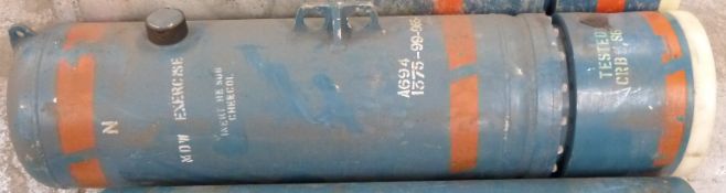 British Royal Navy mine disposal weapon for training or drill, marked MDW exercise to side, length