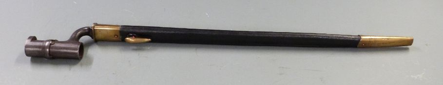 British 1853 pattern socket bayonet with some clear stamps, Deakin makers and G280 to socket, with