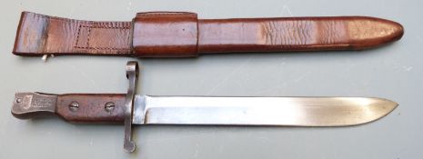 Canadian M1905 pattern knife bayonet with stepped muzzle ring for the Ross rifle, clear stamps to