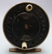 Herbert Hatton, Hereford for J W Young centrepin trotting reel with silver front rim, diameter 10.