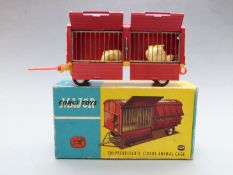Corgi Major Toys diecast model Chipperfield's Circus Animal Cage with red body, yellow chassis and