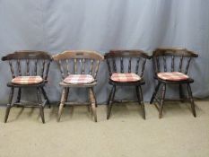 Four elm seated chairs