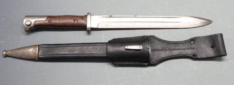 German 84/98 pattern bayonet, Alex Coppel Solingen to ricasso, 4R 8186 to crosspiece, with shaped