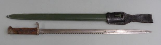 German S98 pattern sawback bayonet, some clear stamps, regimental marks 118.R.31 to crosspiece, 52cm