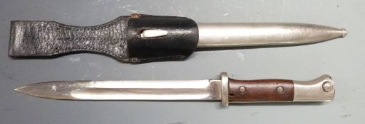 German 84/98 pattern bayonet with flashguard, Gottlieb Hammesfahr Solingen Foche to ricasso, 25cm