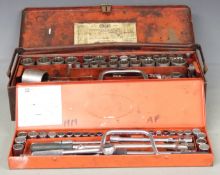 Two Britool socket sets, one 3/8 the other 1/2 inch drive