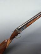 AYA Yeoman 12 bore side by side shotgun with chequered grip and forend, double trigger and 28 inch