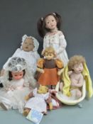 Five various dolls including a large Goebel example 36cm tall, one marked PSH, Heidi Ott etc,