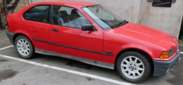 1995 BMW 316i E36 two door saloon, with 1.6 litre petrol engine, 69698 miles recorded, MOT valid