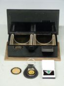 Bristol Motor Car Company 2 litre cigarette box, key fob, hallmarked silver 25 pin etc