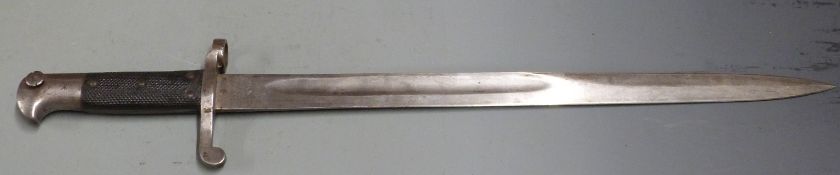 British 1887 pattern Martini Henry sword bayonet Mk4, with clear stamps to ricasso and 47cm fullered