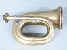 Veteran or vintage car bulb horn trumpet, to suit bulkhead mounting, length 23cm