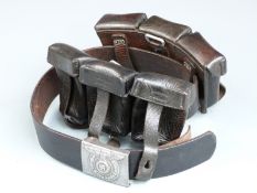German Third Reich Nazi Waffen SS other ranks belt buckle stamped RZ 155/40 SS, with leather belt