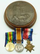 British Army WWI medals comprising 1914/1915 Star named to Pte G G Ashton East Yorkshire Regiment,