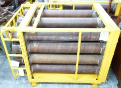 Military transportation crate of 4.5 inch Mk8 gun shell storage tubes. Consigned by a Royal Navy