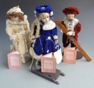 Three limited edition Franklin Mint Heirloom dolls Andrew John, Margaret Lunn and Elizabeth Ann, all