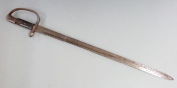 British 1879 pattern Artillery sawback bayonet with enlarged muzzle ring for Martini Henry rifle and