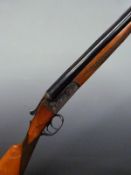 Laurona 16 bore side by side shotgun with engraved lock, trigger guard, underside and top plate,