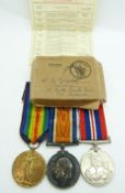 British Army WWI medals comprising War Medal and Victory Medal named to 2130 Pte H Naylor RAMC