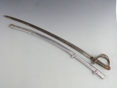 American 1840 pattern Cavalry trooper's sword with Horstman makers to ricasso, 90cm curved blade