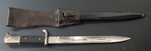 German KS98 pattern bayonet with 25cm fullered blade, scabbard and frog