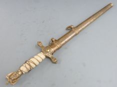 German Third Reich Nazi Naval officer's dagger with Paul Weyersberg & Co maker's mark to 25cm blade,