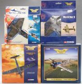 Four Corgi The Aviation Archive diecast model aeroplanes Flying Aces limited edition 1:72 scale