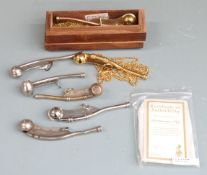 Seven various bosun's whistles including a ministry marked example, ACME example and one in a wooden