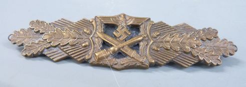 German Third Reich Nazi close combat bar war badge, Peekhaus makers