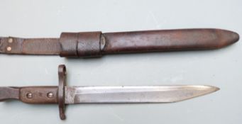Canadian M1910 pattern knife bayonet for the Ross rifle, some clear stamps to pommel including