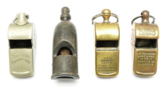 Four railway interest whistles comprising LNER, LNWR, GCR and NER