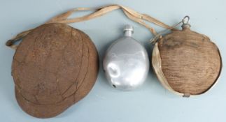 German WWI regimental water bottle, impressed mark 170.R.51, stamped Patrfabr Karlsruhe, possible