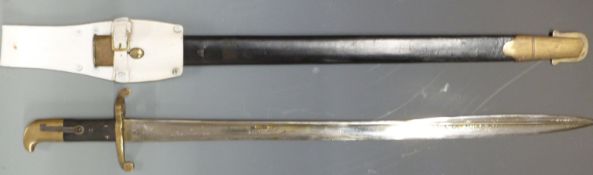 British Sappers and Miners 1858 pattern Lancaster sword/bayonet with brass pommel and crossguard,