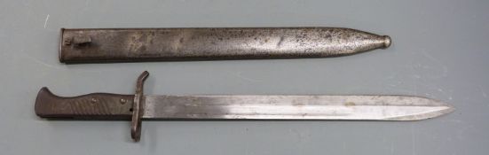 German 88/98 pattern Ersatz all steel version of the 98/05 'butcher' bayonet with, 35cm fullered