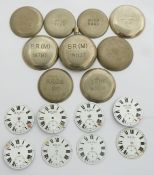 A quantity of railway interest pocket watch parts including nine case backs comprising four BR (