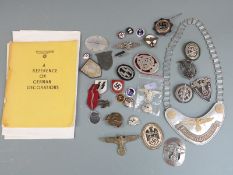 German Third Reich Nazi replica war and other badges etc