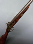 Diker Spanish 12 bore side by side muzzle loading hammer action shotgun with engraved locks and
