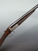 W Horton 12 bore side by side ejector shotgun with named and engraved locks, border engraved trigger
